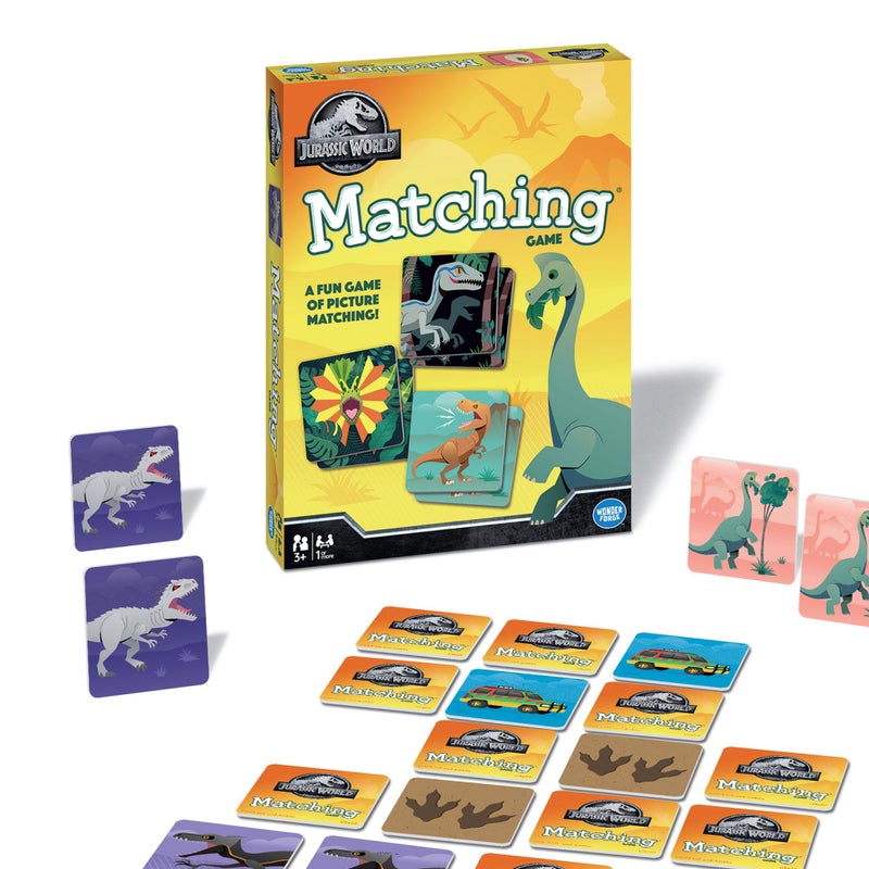Wonder Forge Jurassic World Matching Game - Glow-in-the-Dark Dinosaur Memory Challenge for Kids Ages 3 and Up - Educational Fun for Family and Preschool Play - Image 1